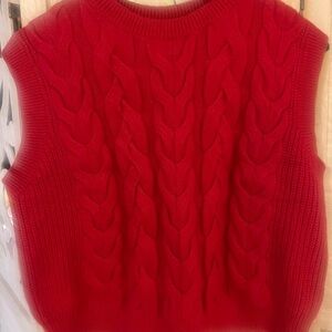 Banana Republic Red Cable Knit Sweater Vest